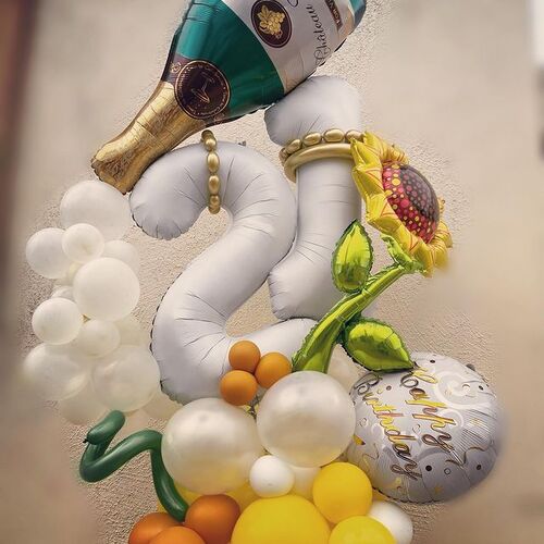21st Birthday Champagne Balloon Bouquet