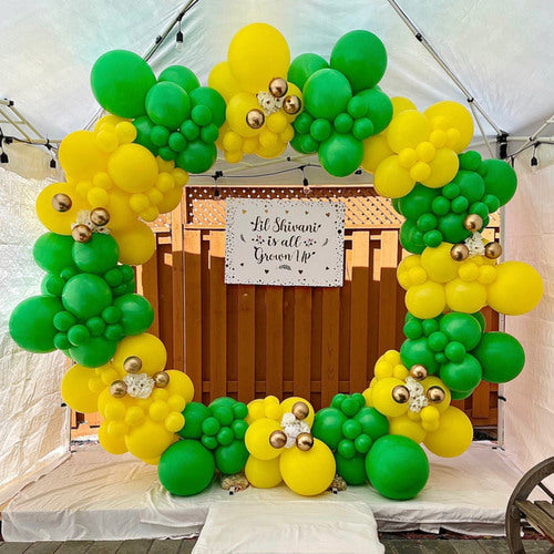 Green Yellow Plain Latex Balloons Garland D?cor
