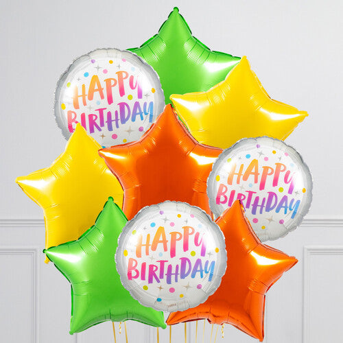 Happy Birthday Star Foil Balloon Bouquet