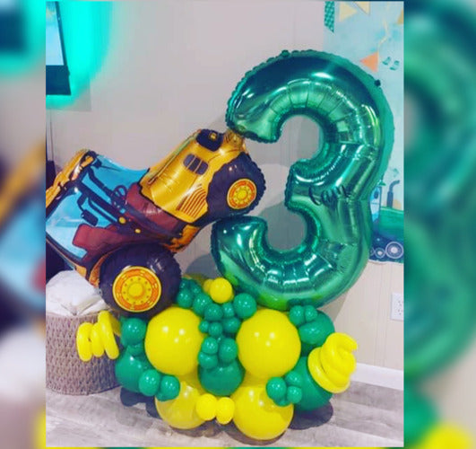 3rd Birthday Truck Balloon Bouquet