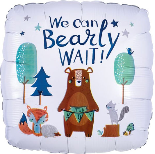 We Can Bearly Wait! Balloon 18" foil balloon 