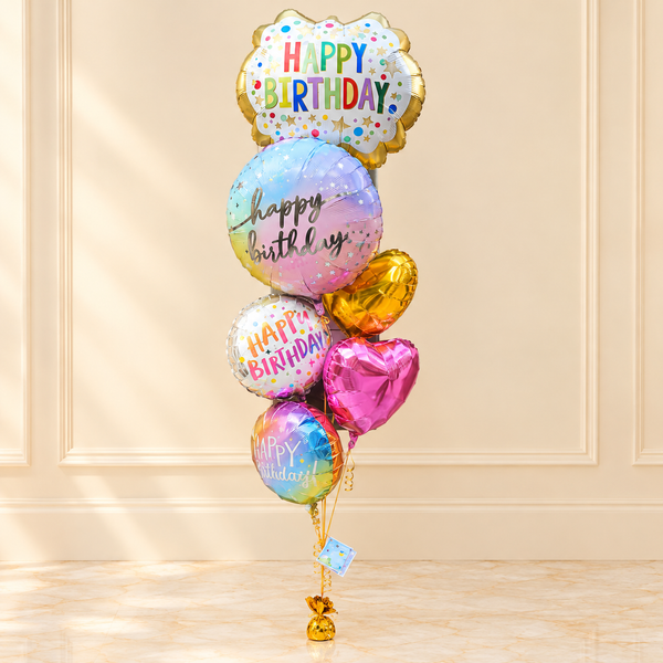Happy Birthday Foil Balloons Bouquet