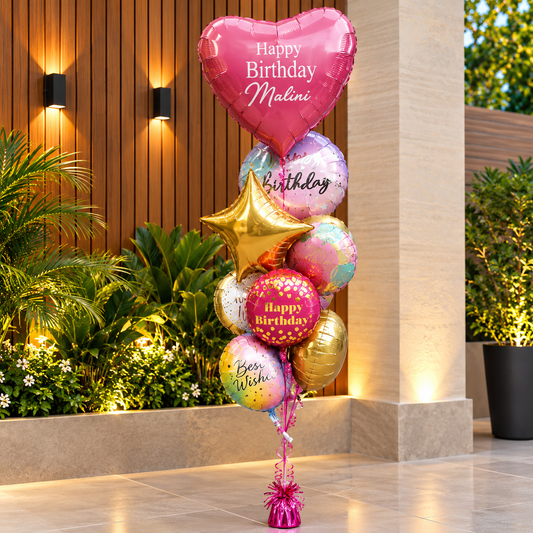 Happy Birhday Personalized Balloon Bouquet