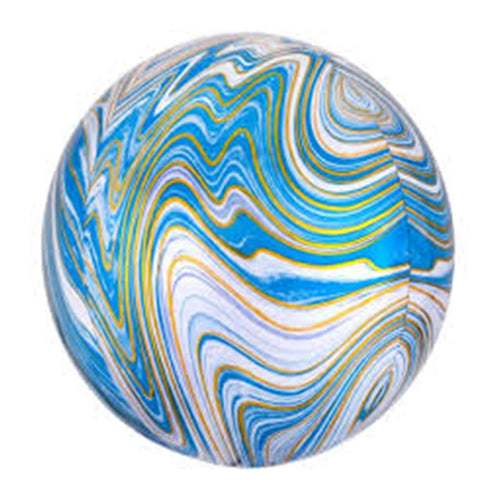 Party Balloons Blue Marble 15"  Foil Balloons