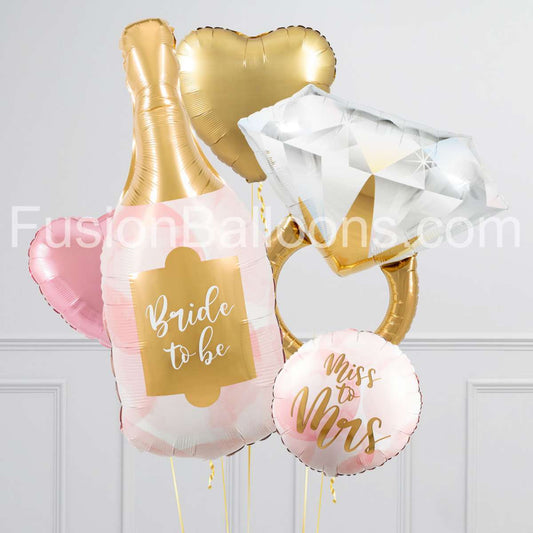 Bridal Shower Champagne Inflated Crazy Balloon Bunch