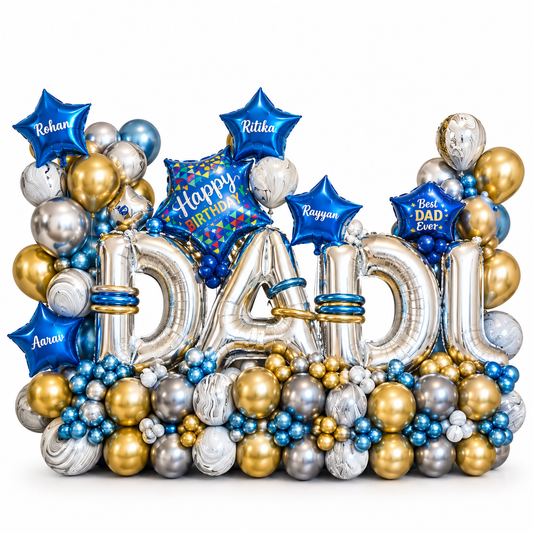 Dad BIrthday Balloons stack
