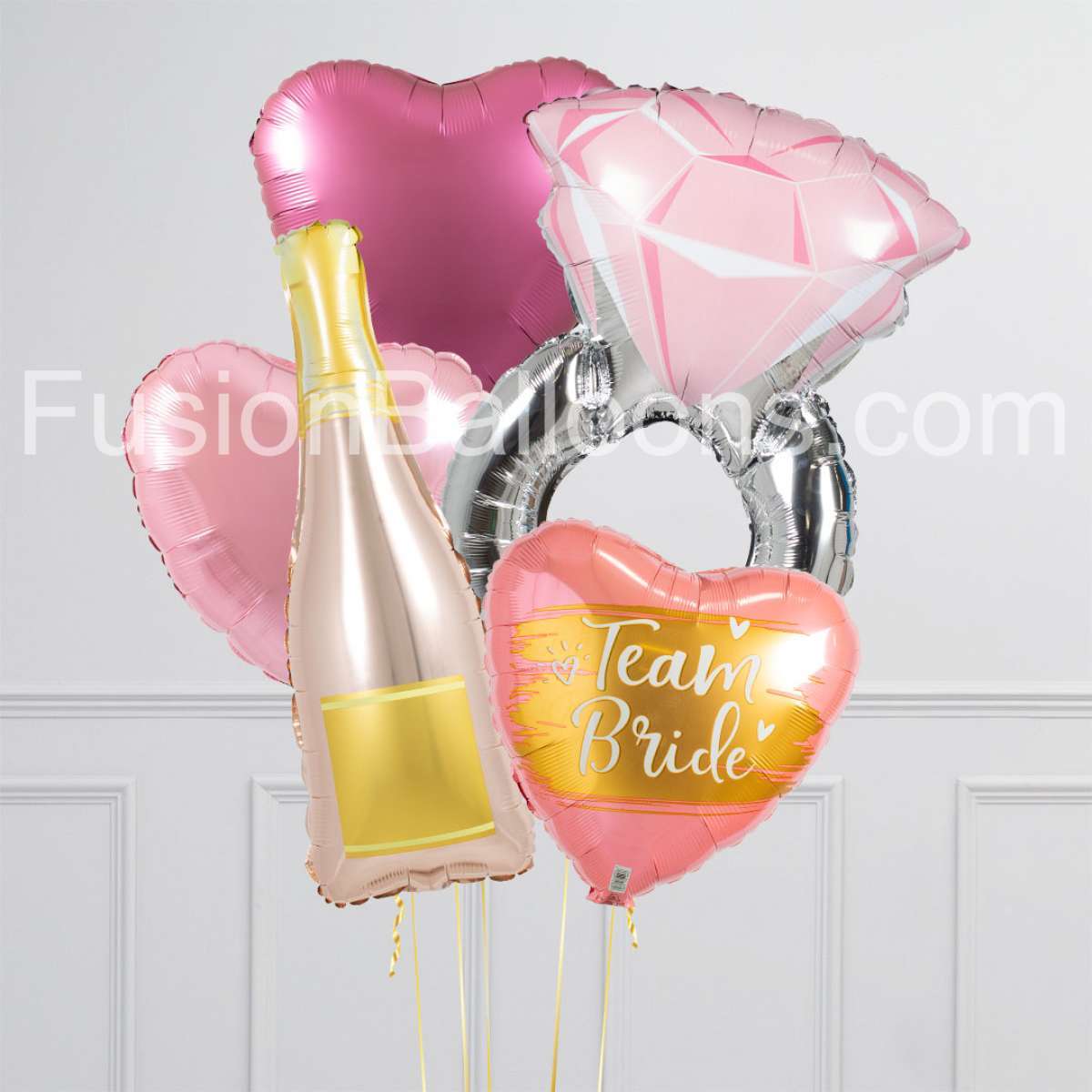 Team Bride Diamond Hen Party Inflated Crazy Balloon Bunch