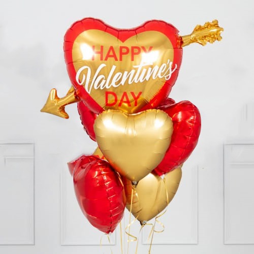 Party Balloons Red Gold Valentine Balloons Bunch