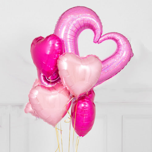Party Balloons Pink Heart Balloons Bouquet