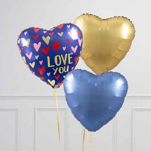 Father day heart shape love you balloons 