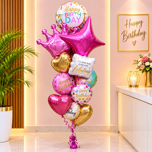 Happy Birthday Girl Balloons Bouquet