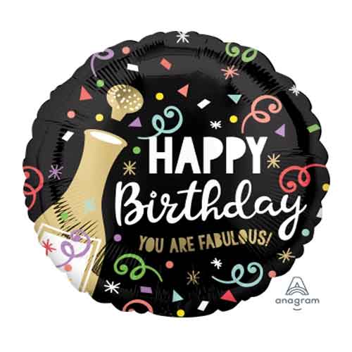 HAPPY BIRTHDAY Black BALLOONS 18" foil balloon 