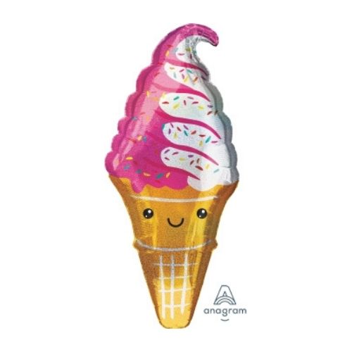 Large Shape Holo Ice cream Party Balloons
