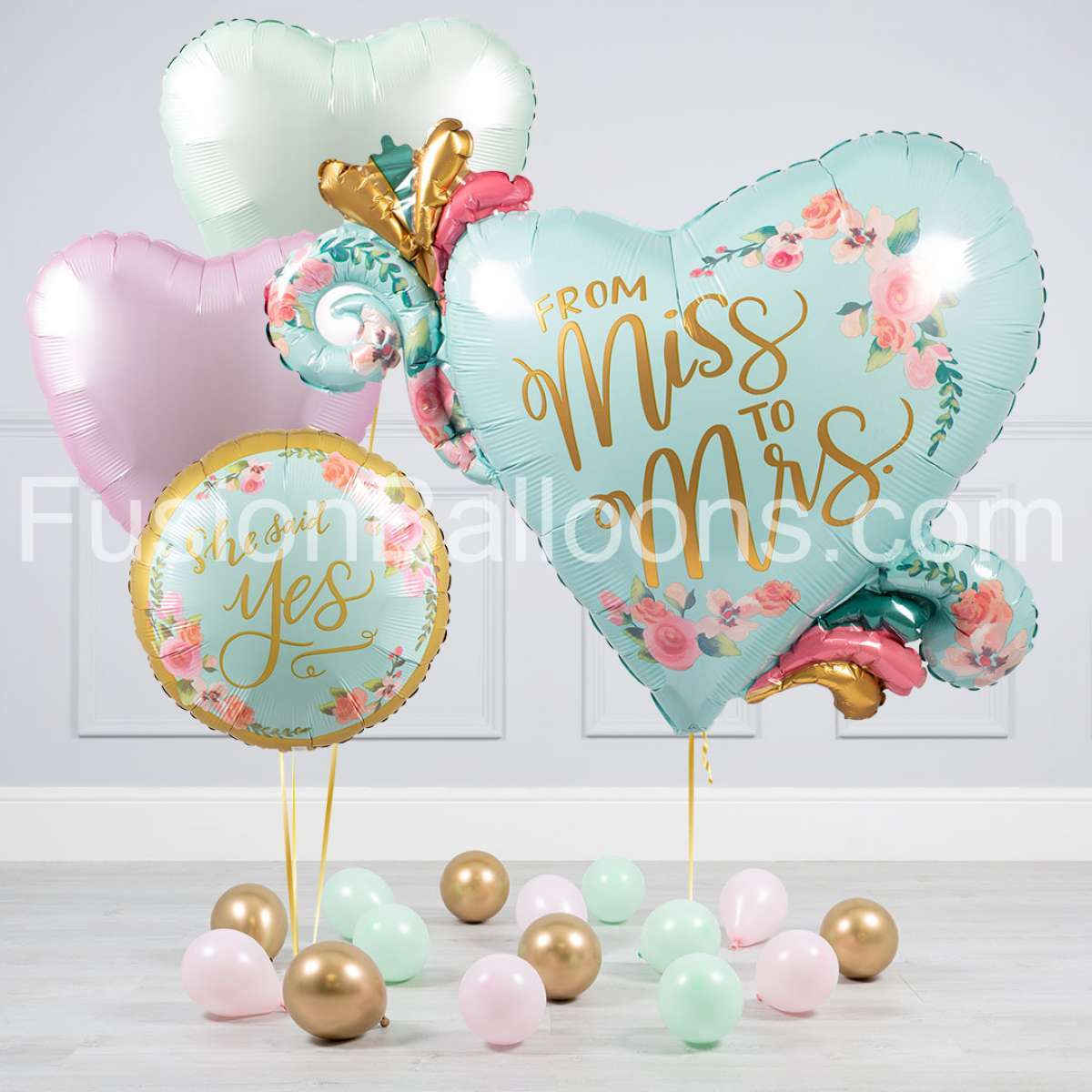 Miss To Mrs Inflated Balloon Package