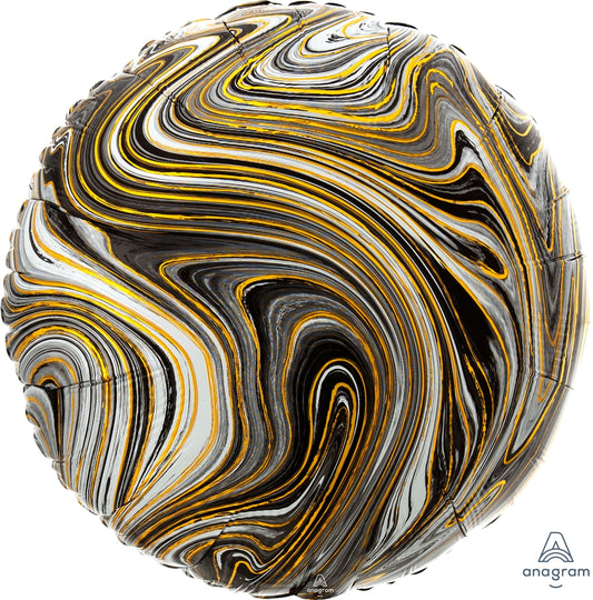 Party Balloon Marblez Black 18" Foil Balloon 