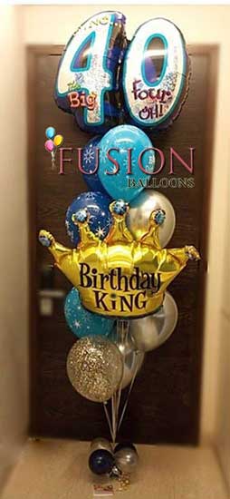 40th Happy Birthday King Balloons Bouquet