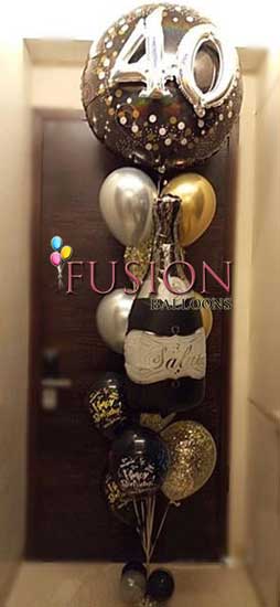 Happy 40th Birthday with party lovers Balloons Bouquet
