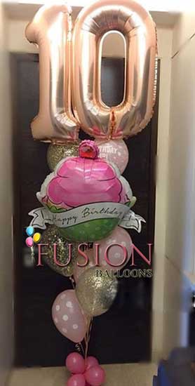 10th Happy Birthday Balloons Bouquet
