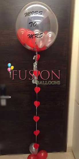 Miss To Mrs Printed Bubble Balloon Bouquets