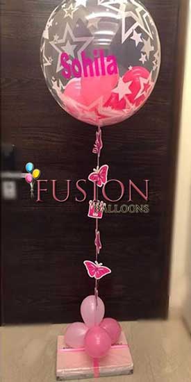 Star Printed Bubble Balloon Bouquets