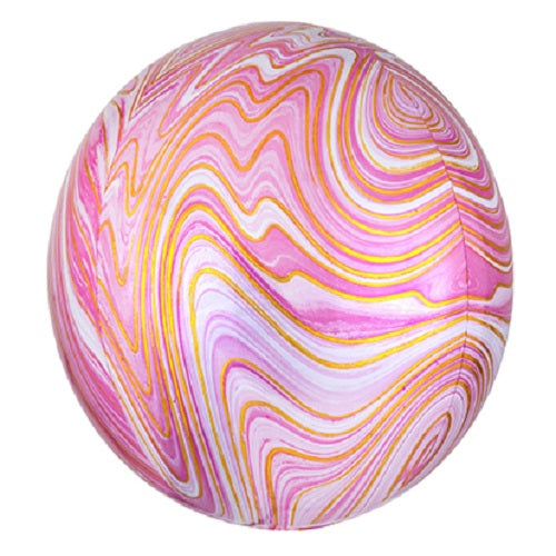 Party Balloon Pink Marble 15" ORBZ Foil Balloons