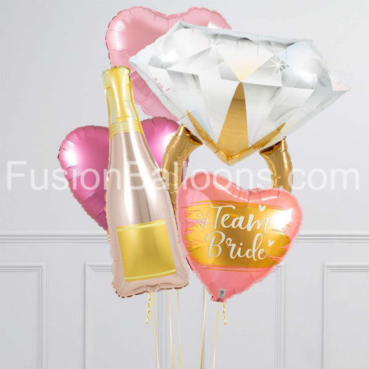 Team Bride Pink Hen Party Inflated Crazy Balloon Bunch