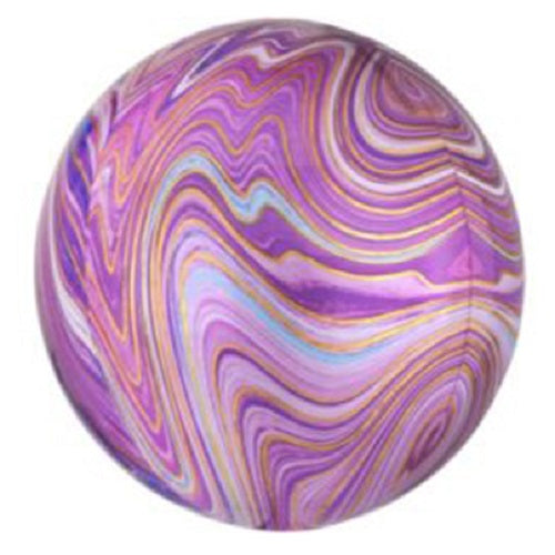 Party Balloon Purple Marble ORBZ Foil Balloons 15" 