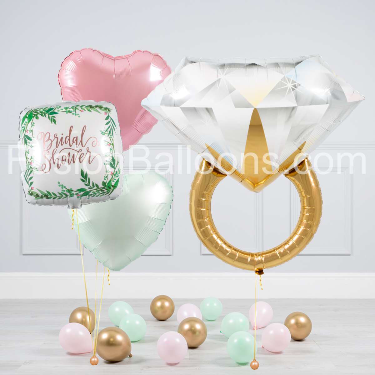 Bridal Shower Engagement Ring Inflated Balloon Package