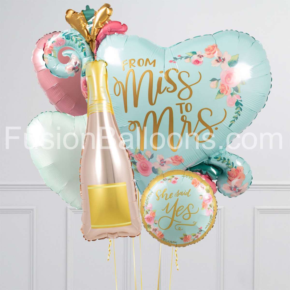 Miss To Mrs Bridal Inflated Crazy Balloon Bunch