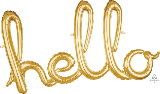 Wanna Party Script Phrase Hello Gold Balloon