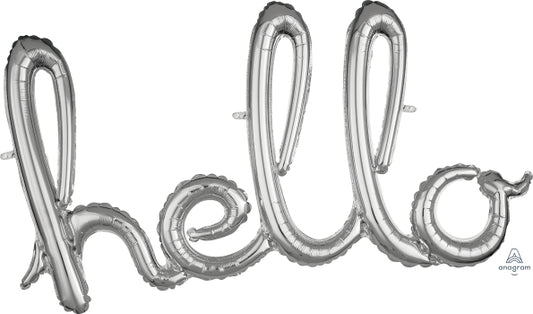Hello Wanna Party Script Phrase Hello silver Balloon
