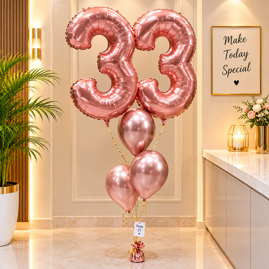 33rd Birthday Balloons Bouquet